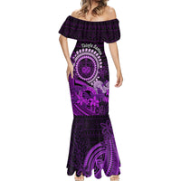 Purple Talofa Samoa Mermaid Dress Samoan Kava Bowl Siapo Pattern LT14 - Polynesian Pride