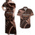 Malo e lelei Tonga Couples Matching Off Shoulder Maxi Dress and Hawaiian Shirt Tongan Ngatu Pattern Vintage Vibes LT14 Brown - Polynesian Pride