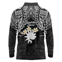 Ekamowir Omo Nauru Long Sleeve Polo Shirt Naoero Twelve-pointed Star Polynesian Tattoo