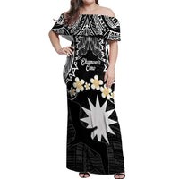 Ekamowir Omo Nauru Off Shoulder Maxi Dress Naoero Twelve-pointed Star Polynesian Tattoo
