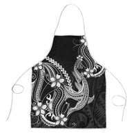Black Aloha Hawaii Apron Polynesian Shark Tattoo With Plumeria - Polynesian Pride