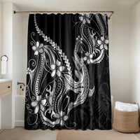 Black Aloha Hawaii Bathroom Set Polynesian Shark Tattoo With Plumeria - Polynesian Pride