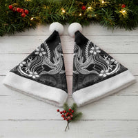 Black Aloha Hawaii Christmas Santa Hat Polynesian Shark Tattoo With Plumeria - Polynesian Pride