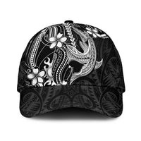 Black Aloha Hawaii Classic Cap Polynesian Shark Tattoo With Plumeria - Polynesian Pride