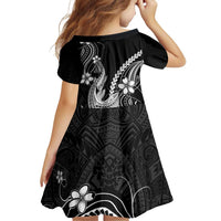 Black Aloha Hawaii Family Matching Mermaid Dress and Hawaiian Shirt Polynesian Shark Tattoo With Plumeria - Polynesian Pride