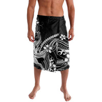 Black Aloha Hawaii Lavalava Polynesian Shark Tattoo With Plumeria - Polynesian Pride