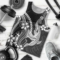 Black Aloha Hawaii Men Tank Top Polynesian Shark Tattoo With Plumeria - Polynesian Pride