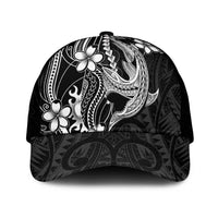 Black Aloha Hawaii Mesh Trucker Cap Polynesian Shark Tattoo With Plumeria - Polynesian Pride