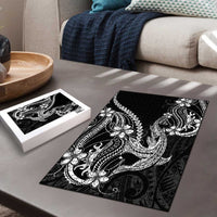 Black Aloha Hawaii Puzzle Polynesian Shark Tattoo With Plumeria - Polynesian Pride