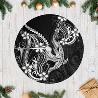 Black Aloha Hawaii Tree Skirt Polynesian Shark Tattoo With Plumeria - Polynesian Pride