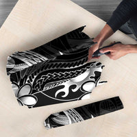 Black Aloha Hawaii Umbrella Polynesian Shark Tattoo With Plumeria - Polynesian Pride