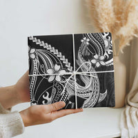 Black Aloha Hawaii Wrapping Paper Polynesian Shark Tattoo With Plumeria - Polynesian Pride