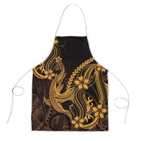 Gold Black Aloha Hawaii Apron Polynesian Shark Tattoo With Plumeria - Polynesian Pride