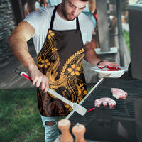 Gold Black Aloha Hawaii Apron Polynesian Shark Tattoo With Plumeria - Polynesian Pride