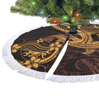 Gold Black Aloha Hawaii Tree Skirt Polynesian Shark Tattoo With Plumeria - Polynesian Pride