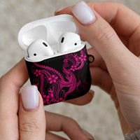 Pink Black Aloha Hawaii AirPods Case Polynesian Shark Tattoo With Plumeria LT14 - Polynesian Pride