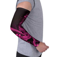 Pink Black Aloha Hawaii Arm Sleeves Polynesian Shark Tattoo With Plumeria - Polynesian Pride