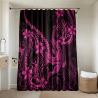 Pink Black Aloha Hawaii Bathroom Set Polynesian Shark Tattoo With Plumeria - Polynesian Pride