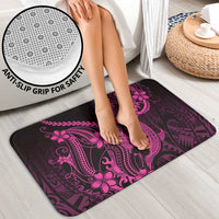 Pink Black Aloha Hawaii Bathroom Set Polynesian Shark Tattoo With Plumeria - Polynesian Pride