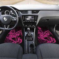 Pink Black Aloha Hawaii Car Mats Polynesian Shark Tattoo With Plumeria - Polynesian Pride
