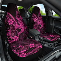 Pink Black Aloha Hawaii Car Seat Cover Polynesian Shark Tattoo With Plumeria - Polynesian Pride