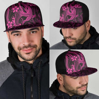 Pink Black Aloha Hawaii Mesh Trucker Cap Polynesian Shark Tattoo With Plumeria - Polynesian Pride