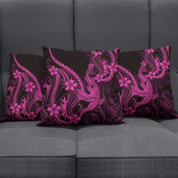 Pink Black Aloha Hawaii Pillow Cover Polynesian Shark Tattoo With Plumeria - Polynesian Pride