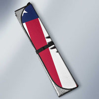 United States and American Samoa Auto Sun Shade USA Flag Eagle With Seal Tropical Flowers