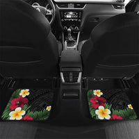United States and American Samoa Car Mats USA Flag Eagle With Seal Tropical Flowers