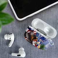 United States and Northern Mariana Islands AirPods Case USA Flag Eagle CNMI Latte Stone Tropical Flowers