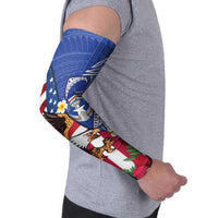 United States and Northern Mariana Islands Arm Sleeves USA Flag Eagle CNMI Latte Stone Tropical Flowers