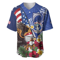 United States and Northern Mariana Islands Baseball Jersey USA Flag Eagle CNMI Latte Stone Tropical Flowers