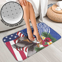 United States and Northern Mariana Islands Bathroom Set USA Flag Eagle CNMI Latte Stone Tropical Flowers