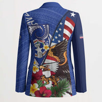 United States and Northern Mariana Islands Blazer USA Flag Eagle CNMI Latte Stone Tropical Flowers