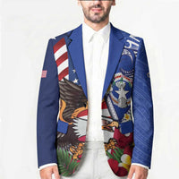 United States and Northern Mariana Islands Blazer USA Flag Eagle CNMI Latte Stone Tropical Flowers