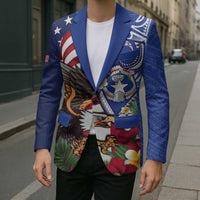 United States and Northern Mariana Islands Blazer USA Flag Eagle CNMI Latte Stone Tropical Flowers