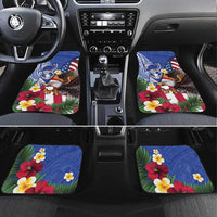 United States and Northern Mariana Islands Car Mats USA Flag Eagle CNMI Latte Stone Tropical Flowers