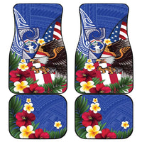 United States and Northern Mariana Islands Car Mats USA Flag Eagle CNMI Latte Stone Tropical Flowers