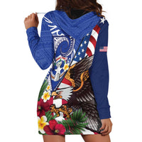 United States and Northern Mariana Islands Hoodie Dress USA Flag Eagle CNMI Latte Stone Tropical Flowers