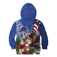 United States and Northern Mariana Islands Kid Hoodie USA Flag Eagle CNMI Latte Stone Tropical Flowers