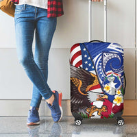 United States and Northern Mariana Islands Luggage Cover USA Flag Eagle CNMI Latte Stone Tropical Flowers