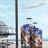 United States and Northern Mariana Islands Luggage Cover USA Flag Eagle CNMI Latte Stone Tropical Flowers