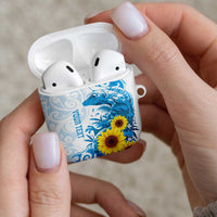 New Zealand Autism Awareness Month AirPods Case Takiwatanga Maori Lizard With Sunflower - Polynesian Pride