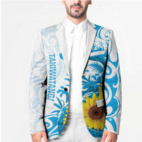 New Zealand Autism Awareness Month Blazer Takiwatanga Maori Lizard With Sunflower - Polynesian Pride