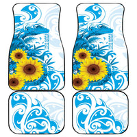New Zealand Autism Awareness Month Car Mats Takiwatanga Maori Lizard With Sunflower