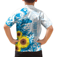 New Zealand Autism Awareness Month Family Matching Long Sleeve Bodycon Dress and Hawaiian Shirt Takiwatanga Maori Lizard With Sunflower