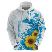 New Zealand Autism Awareness Month Hoodie Takiwatanga Maori Lizard With Sunflower