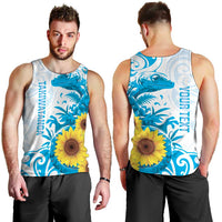 New Zealand Autism Awareness Month Men Tank Top Takiwatanga Maori Lizard With Sunflower