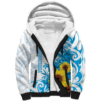 New Zealand Autism Awareness Month Sherpa Hoodie Takiwatanga Maori Lizard With Sunflower