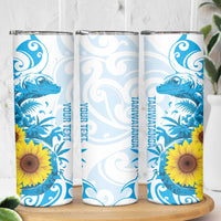 New Zealand Autism Awareness Month Skinny Tumbler Takiwatanga Maori Lizard With Sunflower
